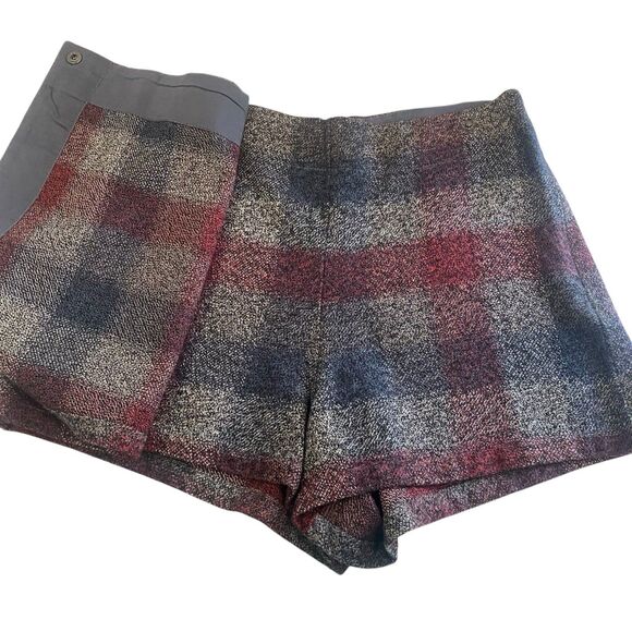 Free People Womens Emmy Mini Menswear Plaid Skort Grey Cotton Size 6 - Picture 5 of 13